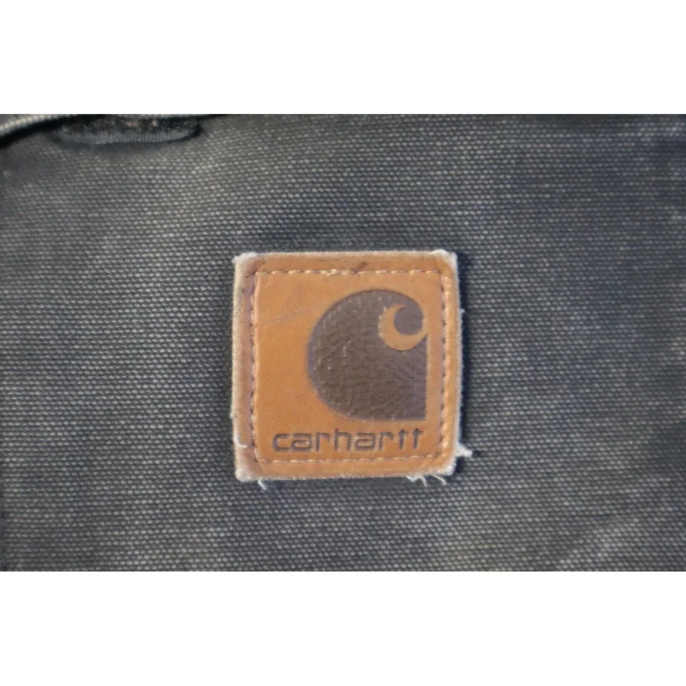 VTG Carhartt Workwear Duck Canvas Quilted Lined Barn Coat Men Large Tall C26 Blk